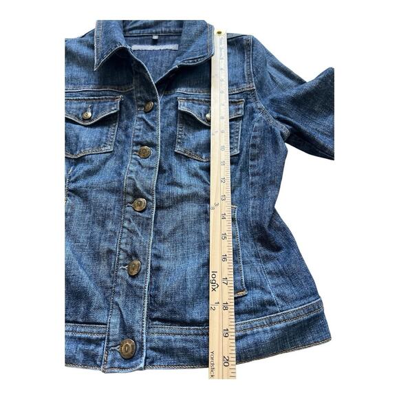 Level 99 Denim Jacket Women Small Cropped Jean Button Front Western Cowgirl Boho - Picture 7 of 12